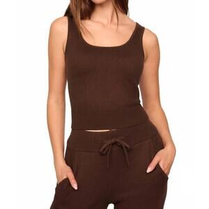 NEW EBERJEY recycled sweater tank top in chocolate
